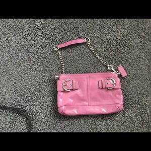 Pink leather coach purse